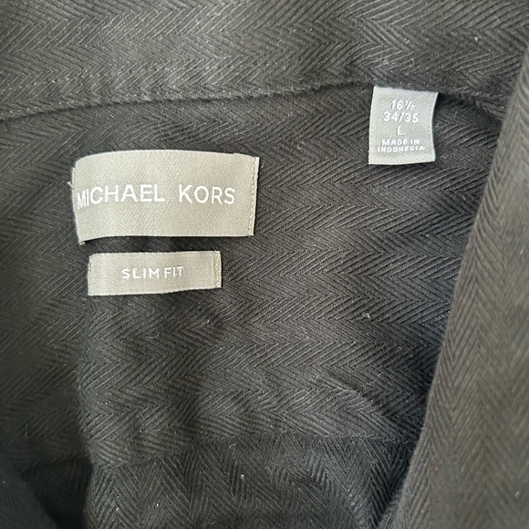 Michael Kors Black Casual Button Down Shirt size L 100% cotton - Picture 4 of 8
